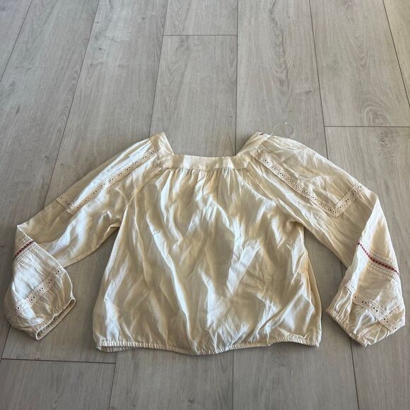 Lucky Brand Embroidered Square Neck Blouse size M - Picture 6 of 11